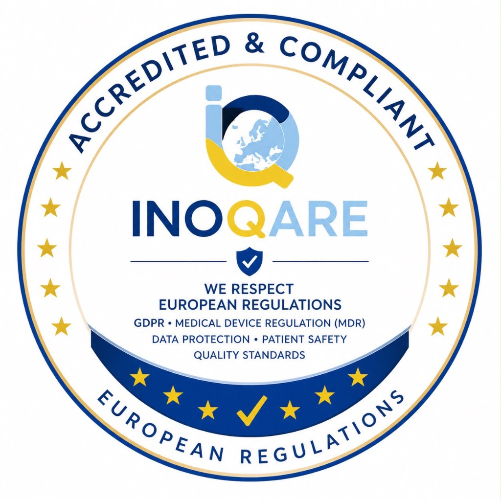 INOQARE Accredited and Compliant with European Regulations — GDPR, MDR, data protection and patient safety