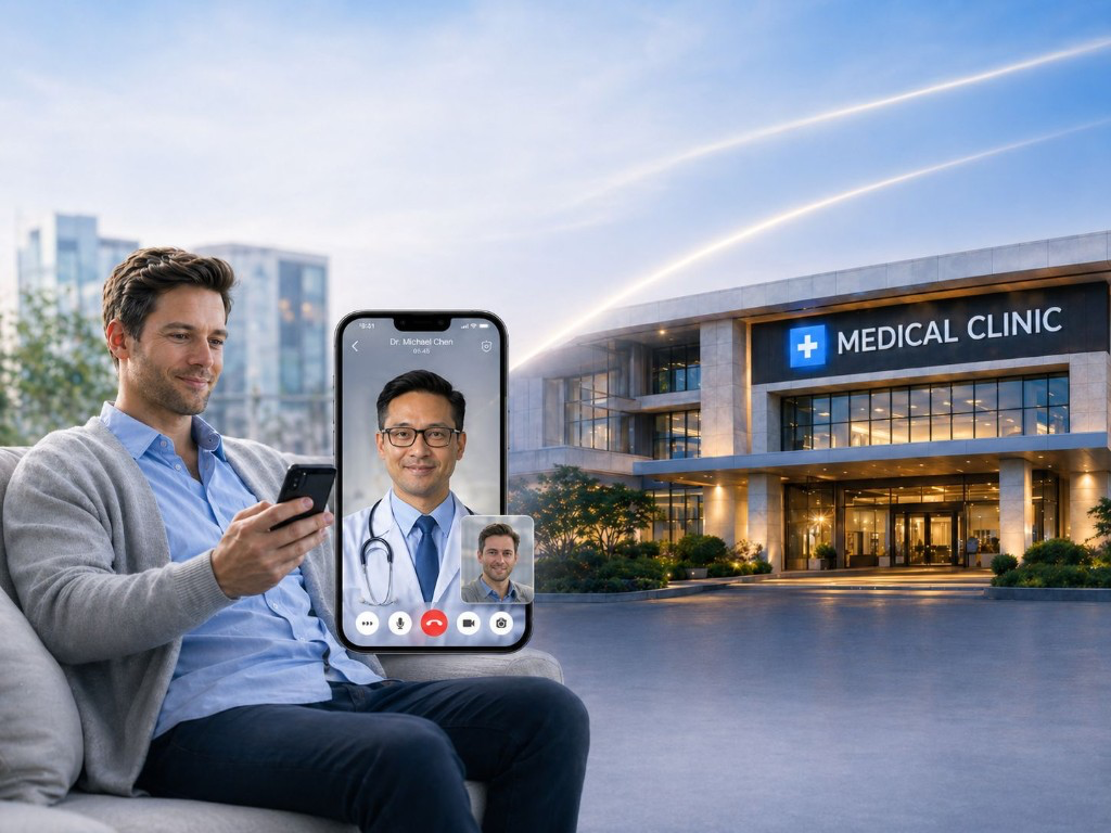 Patient consulting a doctor